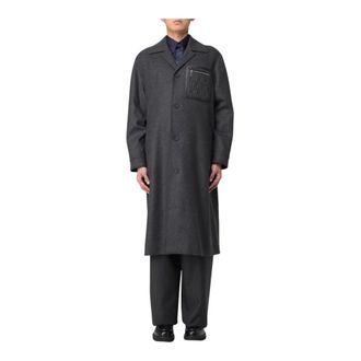 Fendi Heren, Mantels, Grijs, Maat: M Wol