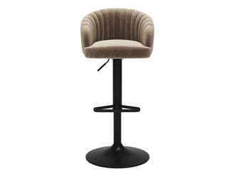 VENTE-UNIQUE.COM Taburete alto terciopelo beige