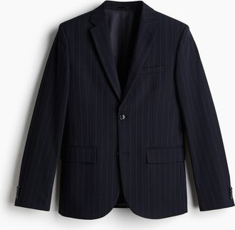 H&M Sakko Slim Fit - Marineblau/Nadelstreifen