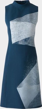 Akris Zig Zag Skimmer Sleeveless Dress
