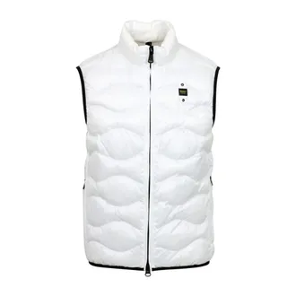 Blauer Vests, male, White, Size: L Check Pattern Water Repellent Jacket