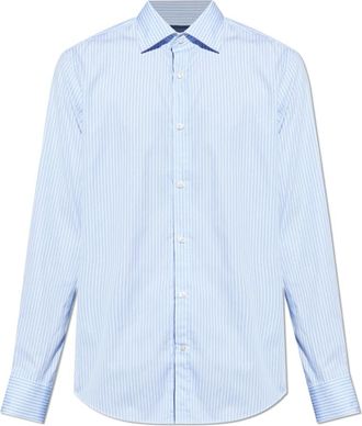 Paul & Shark Overhemden, Heren, Blauw, L, Katoen, Overhemd met een gestreept patroon