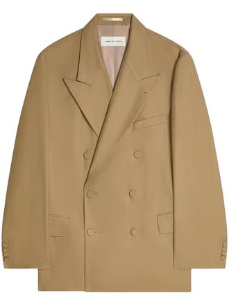 Dries Van Noten Double-Breasted Brown Jacket with Wide Lapels
