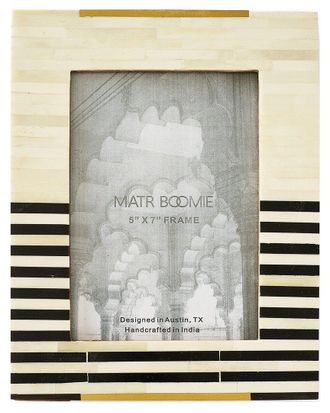 Matr Boomie Matr Boomie Mukhendu Stripe 5X7 Bone Picture Frame