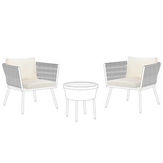 Beliani Conjunto De Fundas De Coj&iacute;n Para Exterior Cojines De Asiento Y Respaldo Beige Claro Gargano