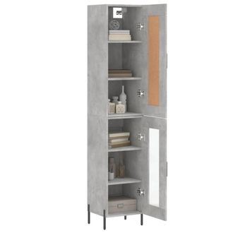 Berkfield Home Highboard Concrete Grey 34.5x34x180 cm Engineered Wood