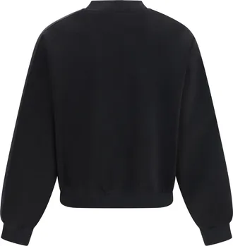Moose Knuckles Womens Mix Media Crewneck Sweater Black Cotton; Polyester; Elastane Sweatshirts
