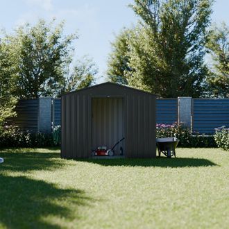 Sweeek Caseta de jard&iacute;n de metal con kit de anclaje, 2 71m&sup2;, antracita