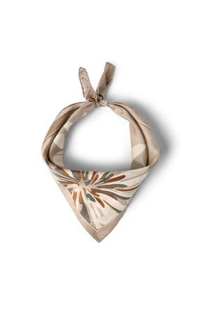 Brunello Cucinelli Bloom print pongee foulard in Khaki at Nordstrom