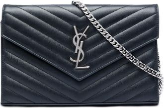 Saint Laurent Pre-owned Saint Laurent Grain De Poudre Chevron Cassandre Envelope Chain Wallet Ladies LQHOBX0KPWXLP2CE