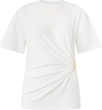 Pinko Mary T-shirt - Dames - Blouses - Wit - M - Katoen - Overhemden