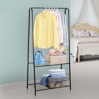 HOMCOM Clothes Rack - 2-Tier - A Shaped - Steel-Black - Home Living | TJ Hughes Black