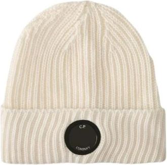 C.P. Company Merino Wool Lens Beanie - unisex - Hoeden - Beige - ONE Size - Wol - Accessoires