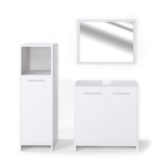 Vicco Conjunto De Muebles De Ba&ntilde;o Kiko, Blanco, 3 Piezas, Vicco