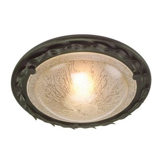 Netlighting Olivia 1 Light Flush Ceiling Light Black Gold E27