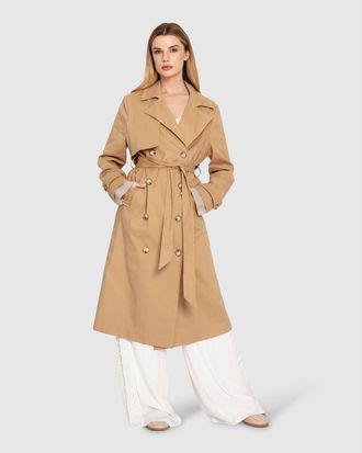 Belle & Bloom Empirical Trench Coat in Brown at Nordstrom, Size X-Small