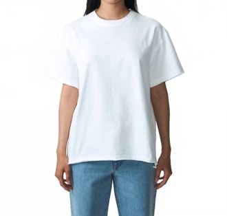 Slvrlake Denim Oversize Short Sleeve Tee In Natural White