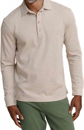 Southern Tide Sandy Cay Long Sleeve Knit Polo In Sandstone Khaki