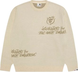 Aape By A Bathing Ape Trui met ronde hals - Beige