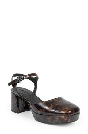Aerosoles Soir Ankle Strap Platform Pump in Tortoise Patent at Nordstrom, Size 7.5