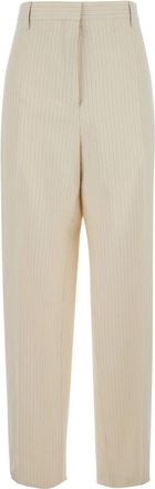 Dries Van Noten Beige Regular Flat Front Pants