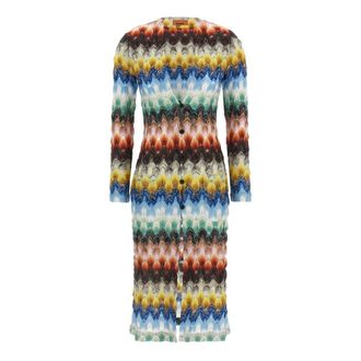 Missoni Cardigans, female, Multicolor, Size: S Raschel Lace Lam&eacute; Maxi Cardigan