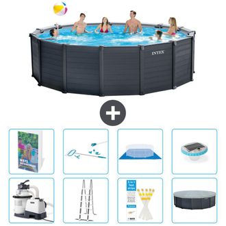 Intex Piscina Graphite Panel Redonda - 478x124 Cm - 9-piezas S595
