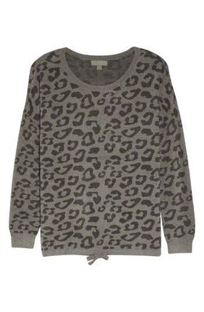 Barefoot Dreams CozyChic Ultra Lite Print Pullover in Graphite-Carbon at Nordstrom Rack, Size X-Small