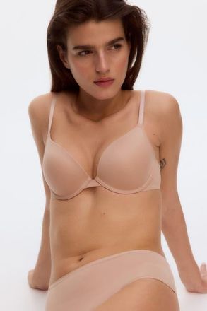 H&M 2-pack Microfibre Push-up Bras in Light Beige/black at Nordstrom, Size 38