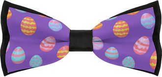 Generic Colorful Easter Eggs Mens Bow Ties Tuxedo Bowties Pre-Tied Formal Adjustable Length Neck Tie for Wedding Party