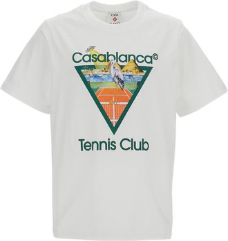 Casablanca White Tennis Club Icon Cotton T-Shirt