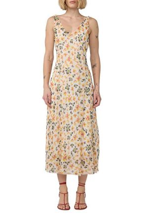 Diane Von F&uuml;rstenberg Jules Metallic Floral Print Sleeveless Dress in Island Orchid Mini White at Nordstrom, Size Xx-Small