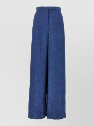 Emporio Armani high waist linen wide leg pleated trousers