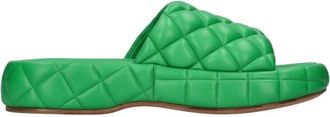 Bottega Veneta Gepolsterte Sandalen - Dames - Sandalen - Groen - 38 EU - Leer - Schoenen
