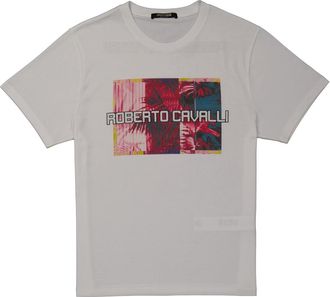 Roberto Cavalli Optic White Camoshot Print Cotton T-shirt, Size X-Small