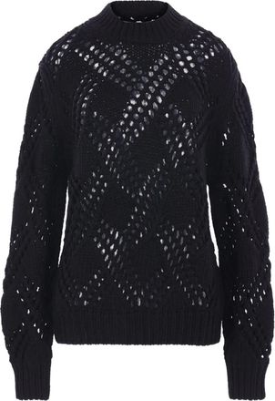 Jil Sander Maglione con motivo geometrico - Nero