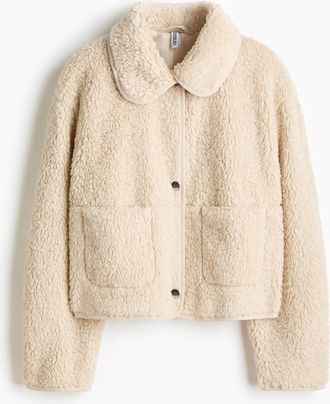 H&M Teddyjacke mit Kragen - Beige
