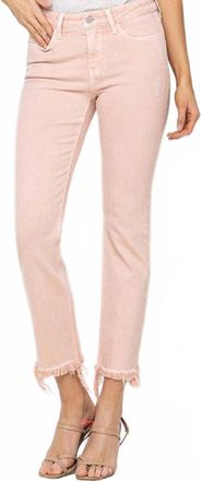 Flying Monkey Womens Melissa Mid-Rise Straight Jeans In Powdery Pink