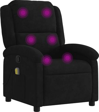 vidaXL Vidaxl - Sill&oacute;n De Masaje Reclinable De Terciopelo Negro