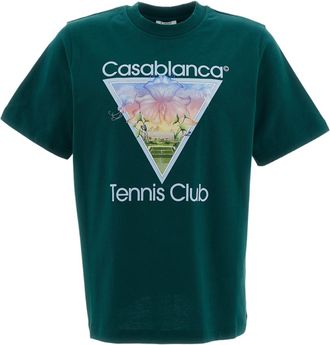 Casablanca Tennis Club Icon Printed Classic T-Shirt
