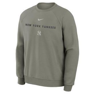 Nike New York Yankees Primary Nike Mens Dri-FIT MLB Pullover Crew in Grey | 03EKN05KNK-4QS