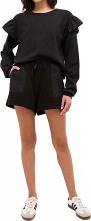 Marie Oliver Houser Long Sleeve Pullover Sweatshirt In Black