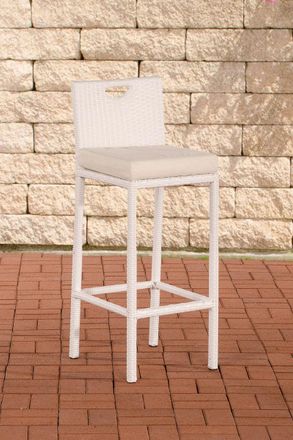 Clp Clp - Taburete Alto De Exterior Mari Con Coj&iacute;n Crema Blanco