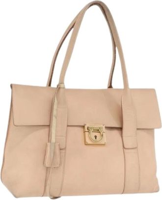 Ferragamo Pre-owned Handbags, female, Pink, Size: ONE SIZE Pre-owned Leather Shoulder Bag