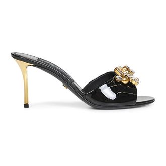 Dolce & Gabbana Schoenen, Dames, Zwart, 37 1/2 EU, Leer, Heeled Mule