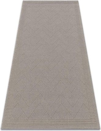 RugsX Alfombra De Lana Villa 7636/68400 Zigzag Sizal, Tejido Plano Beige Obscuro Beige 80x150 Cm