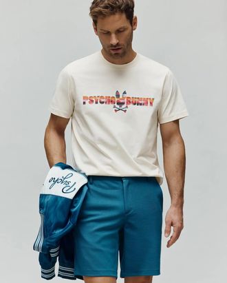 Psycho Bunny Mens Raphael Wordmark Tee 250 PRISTINE / XXXL