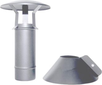MBM Tubo De Chimenea Coaxial De Acero Inoxidable D. 80/125, Terminal Vertical Para Estufa De Pellet Ce, Hecho En Italia