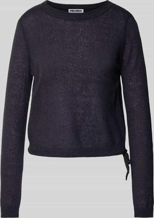 Review Rundhals Pullover mit Tunnelzug in Dunkelblau, Gr&ouml;&szlig;e XL