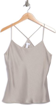 Leith Satin Cami Top in Grey Paloma at Nordstrom Rack, Size X-Large